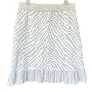 NWT Anthropologie Dolan Left Coast Zebra‎ Ruffle Knit Mini Skirt Sz M